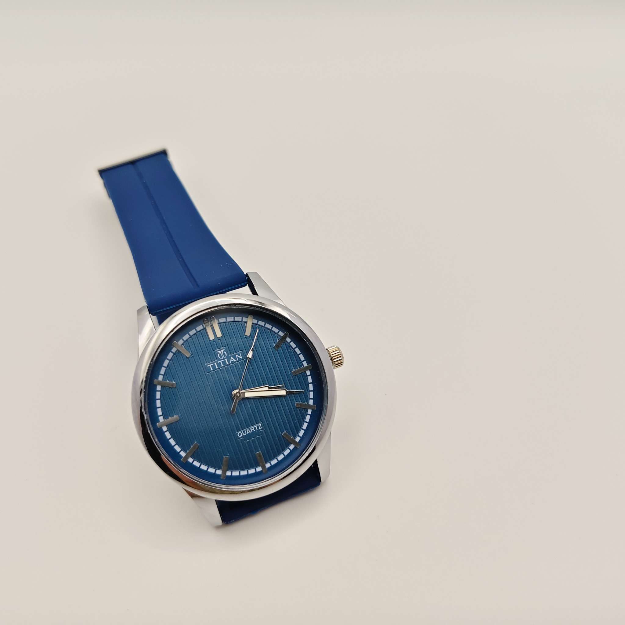 Titan Blue Dial Silicone Strap Analog Watch