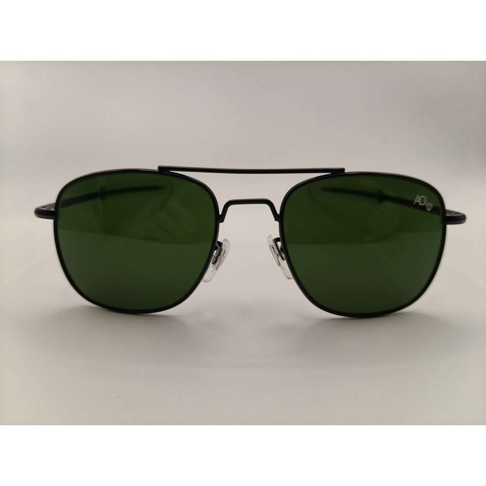 American Optical Original Pilot Aviator Sunglasses – Black Frame, Green Lens