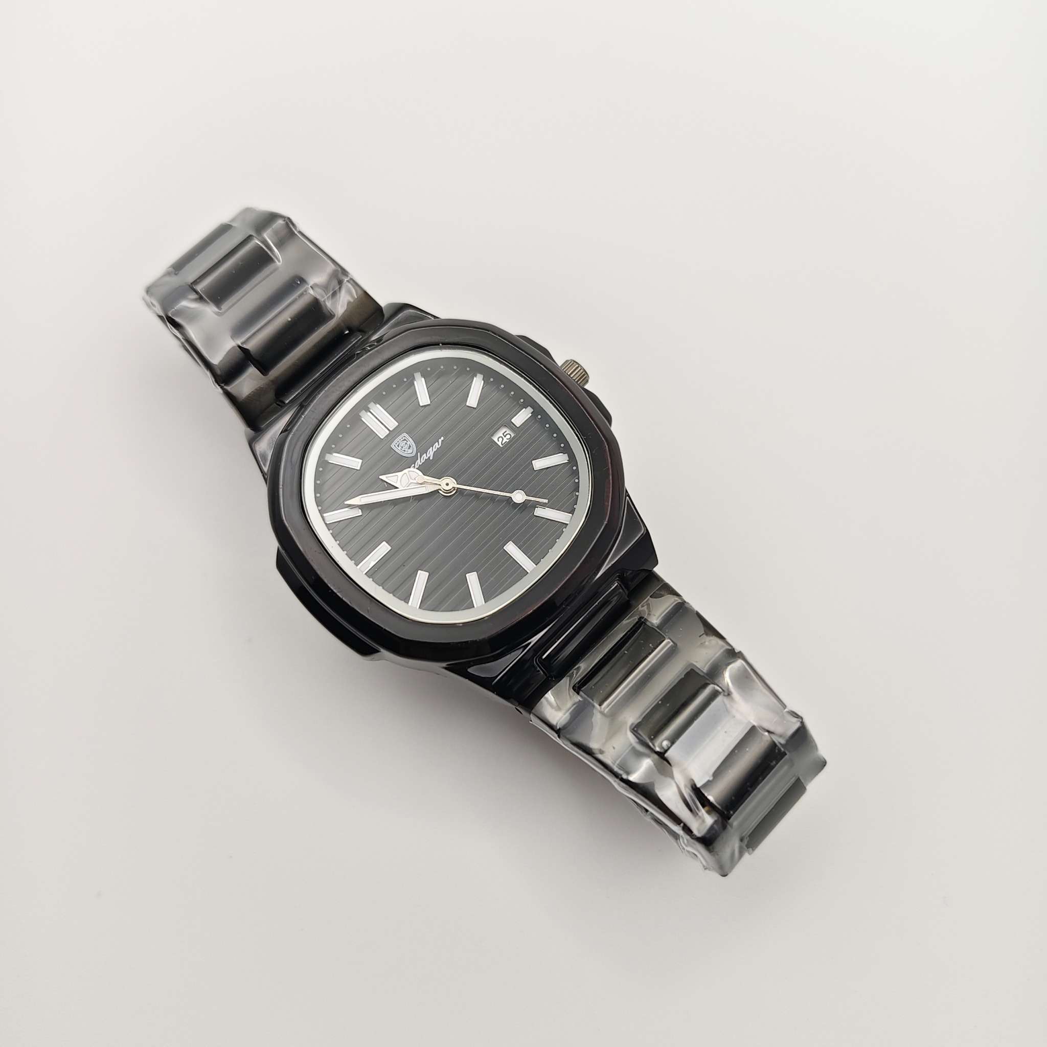 Patek Philippe Black Dial Steel Strap Watch