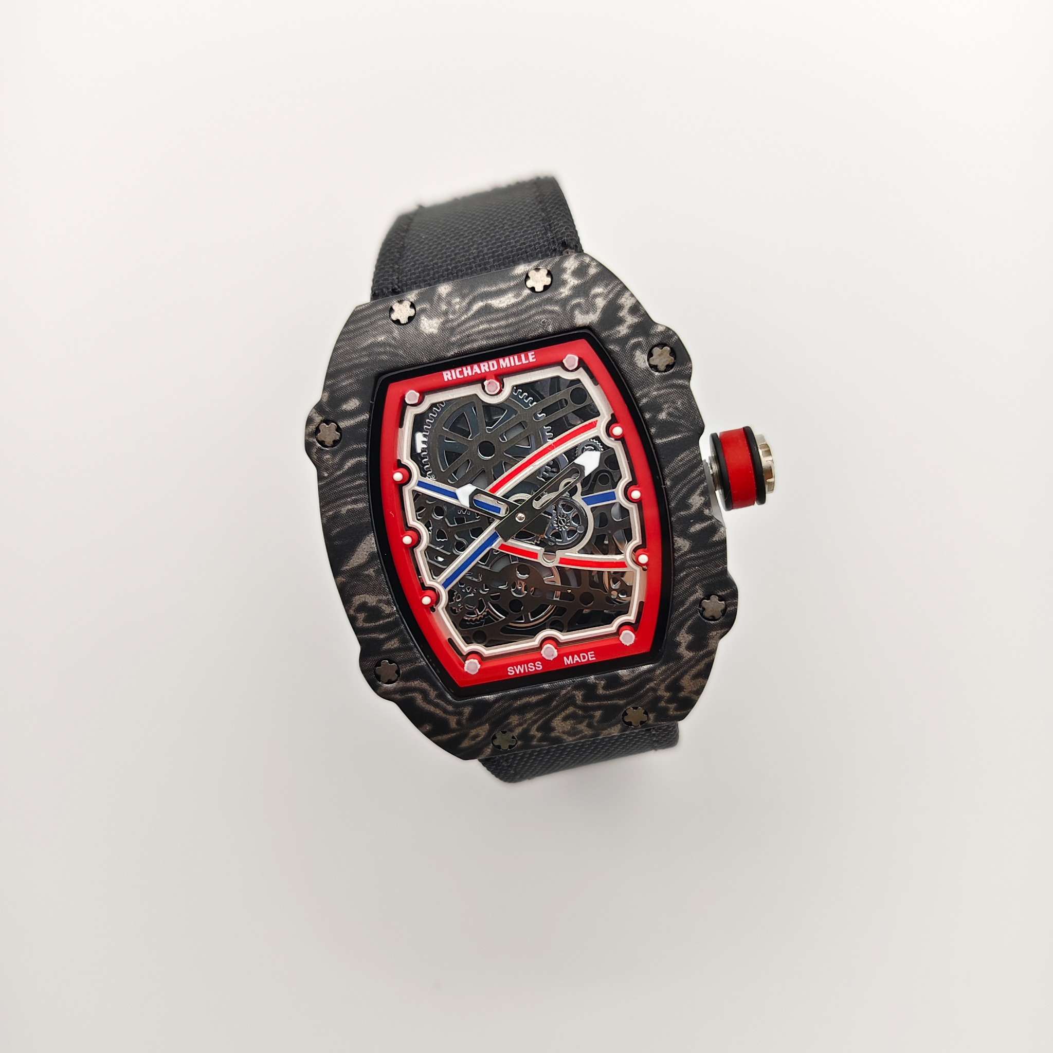 Richard Mille Skeleton Dial Carbon Fiber Sports Watch
